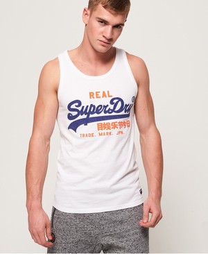 Superdry Vintage Logo Mid Weight Férfi Mellény Fehér | MJPVR5916